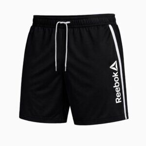 Reebok Men's Black Athletic Gym Champ Knit Performance Shorts, 6" Inseam